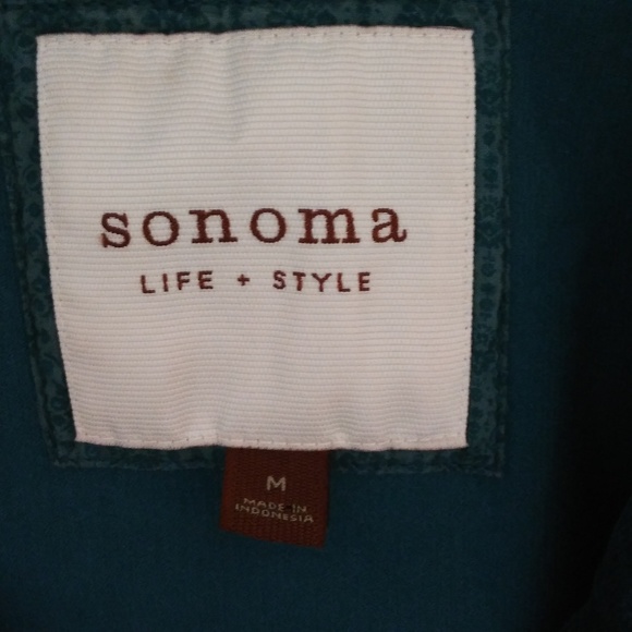 Stylish Teal Corduroy Jacket 3/4 Sleeve - Sonoma - Picture 4 of 6